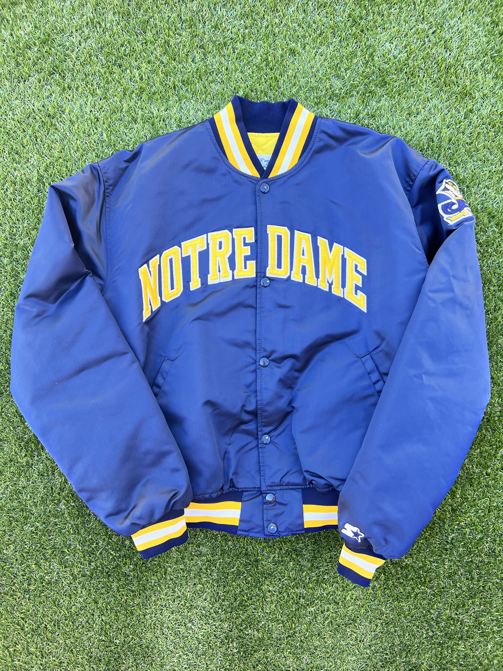 90's Notre Dame Fighting Irish Starter Satin Jacket Size Small
